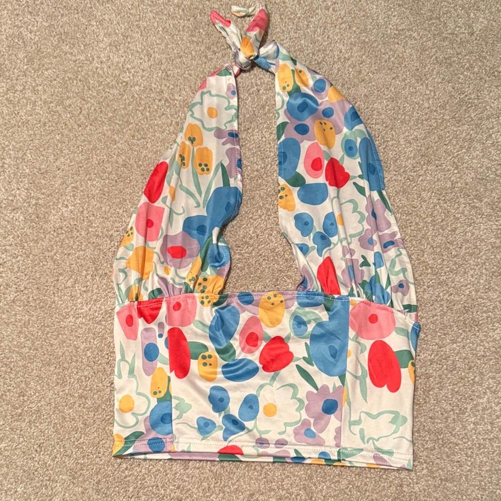 Amazon Multicolor Floral Crop Top
